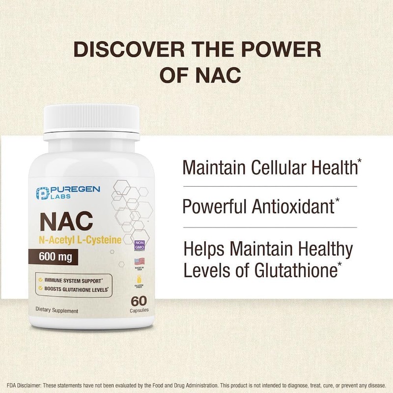 Puregen NAC N-Acetyl Cysteine 600mg 60 Capsules 1 PK gallery