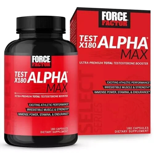 FORCE FACTOR Test X180 Alpha Max Total Testosterone and Nitric Oxide Booster ...
