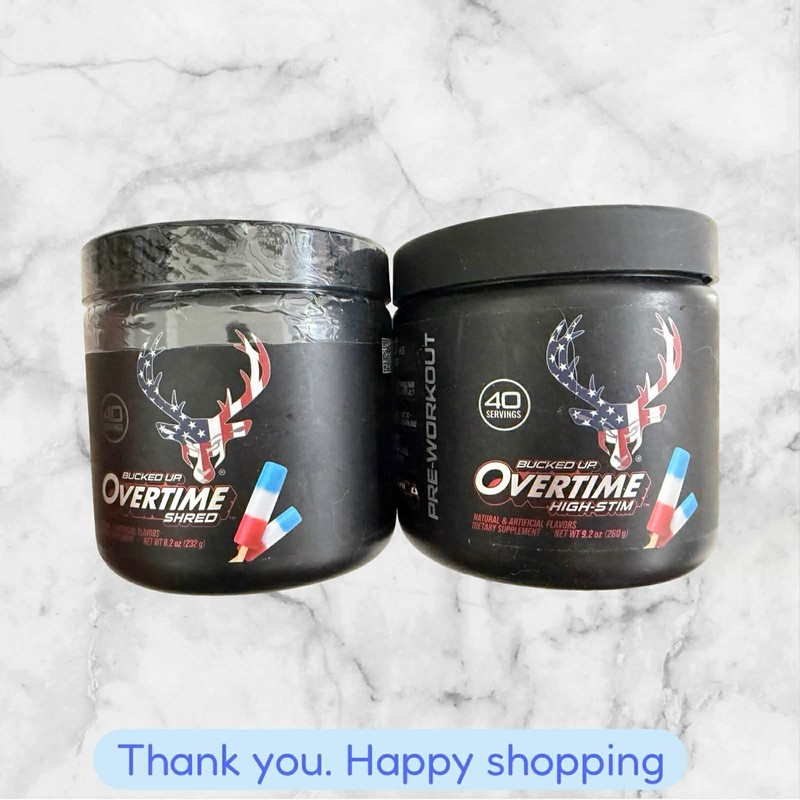 FOR 2 BUCKED UP OVERTIME Blue MERICA Rocket Pop PRE-WORKOUT 40 SERVINGS NEW SHIP