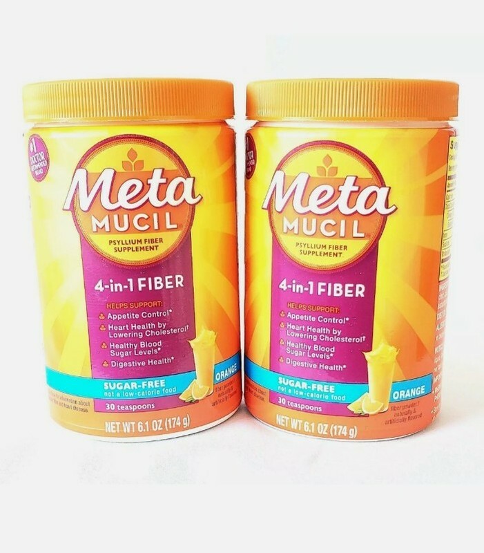 Metamucil Psyllium Fiber Supplement Sugar-Free 30 Teaspoons 6.1oz (lot of 2)