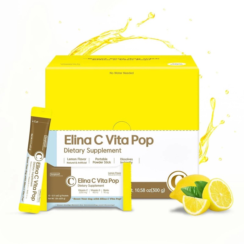 DONGKOOK Vita Pop Vitamin C 2000mg Korean High-Potency Daily Portable Zero Su...