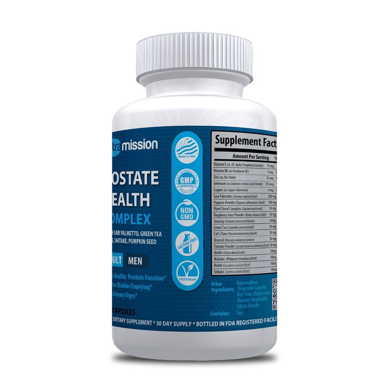 Prostate Support Capsules for Men with Saw Palmetto Reishi Maitake Shiitake 60ct gallery
