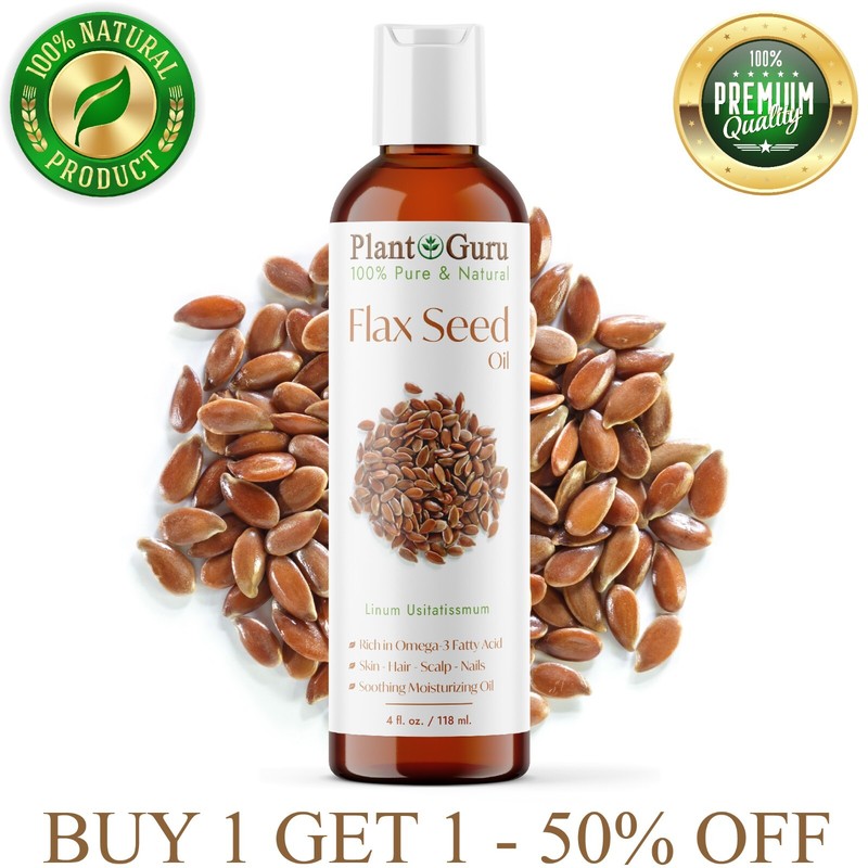 Flaxseed Oil 4 oz. Cold Pressed Unrefined 100% Pure Flax Seed Linseed Liquid