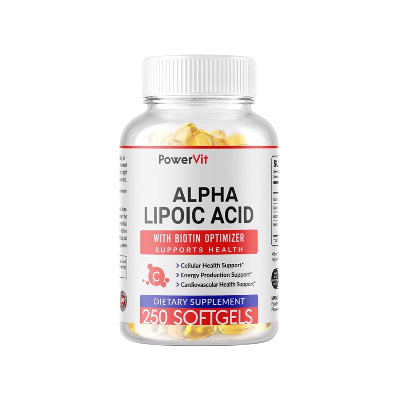Alpha Lipoic Acid 600mg 250 Softgel with Biotin Optimizer