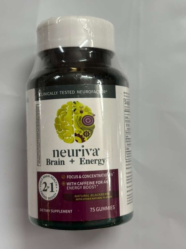 Neuriva Brain + Energy Gummies, Natural Blackberry, 75 Gummies Free shiping