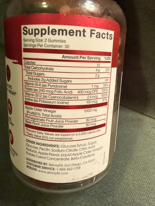 SkinnyFit Skinny Gummies Apple Cider Vinegar Tropical Berry 60 Gummies Exp 6/26 gallery