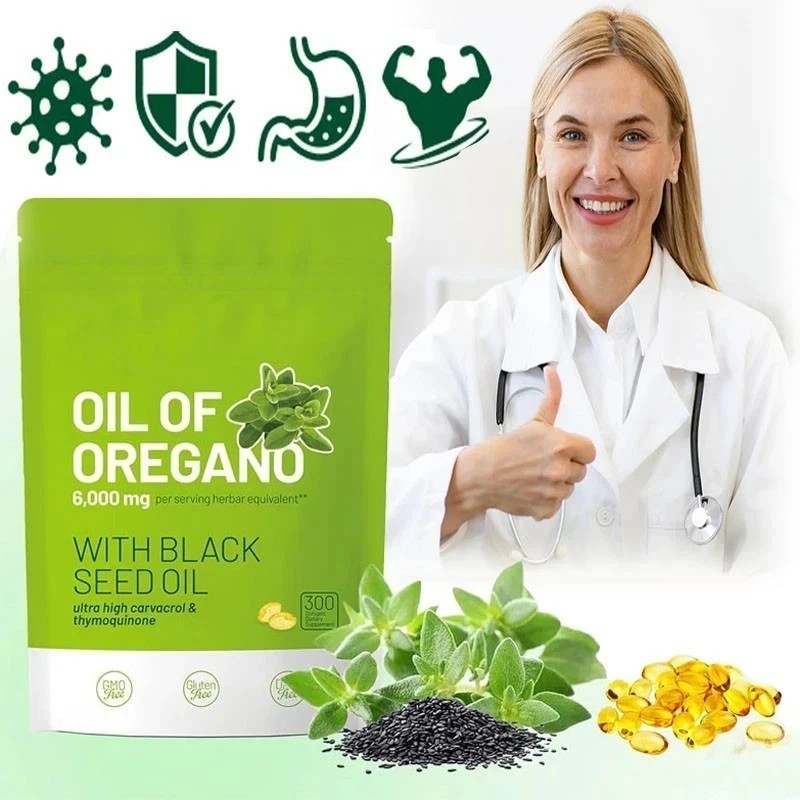Oil of Oregano 300 Softgels with Black Seed Oil - 6000mg Oregano Oil NEW gallery