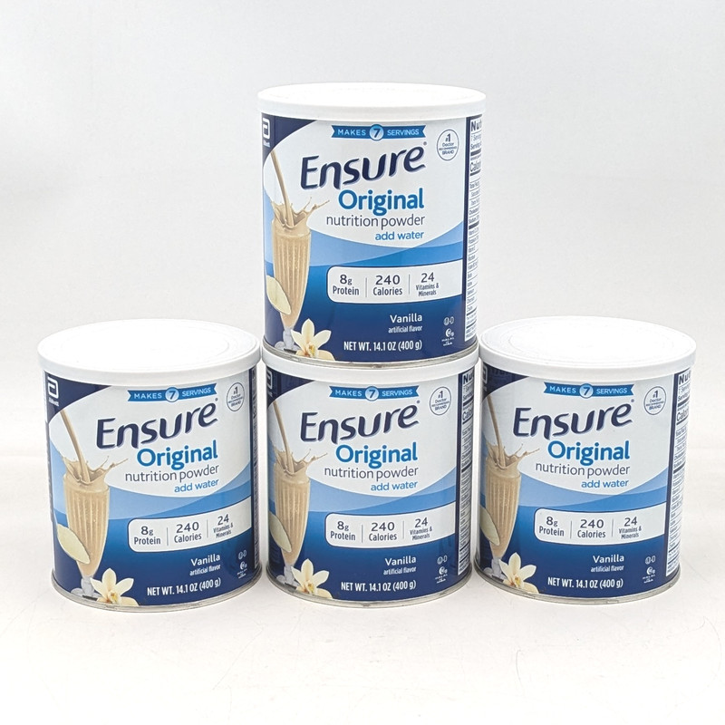 Ensure Original Nutrition Protein Powder Vanilla Flavor 14.1 oz Lot of 4