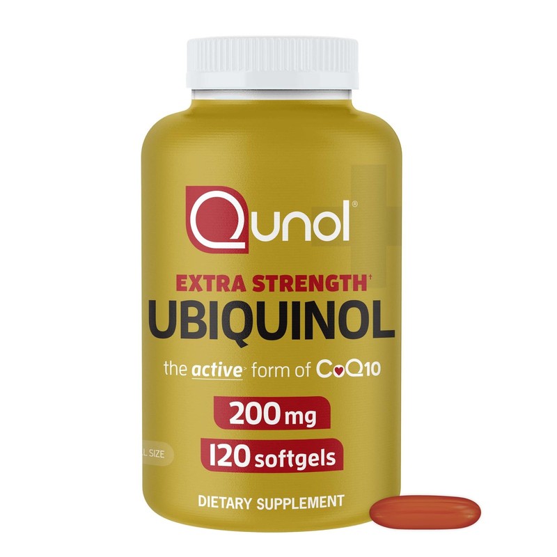 Qunol Ubiquinol CoQ10 200mg Softgels, Powerful 120 Count (Pack of 1), Orange
