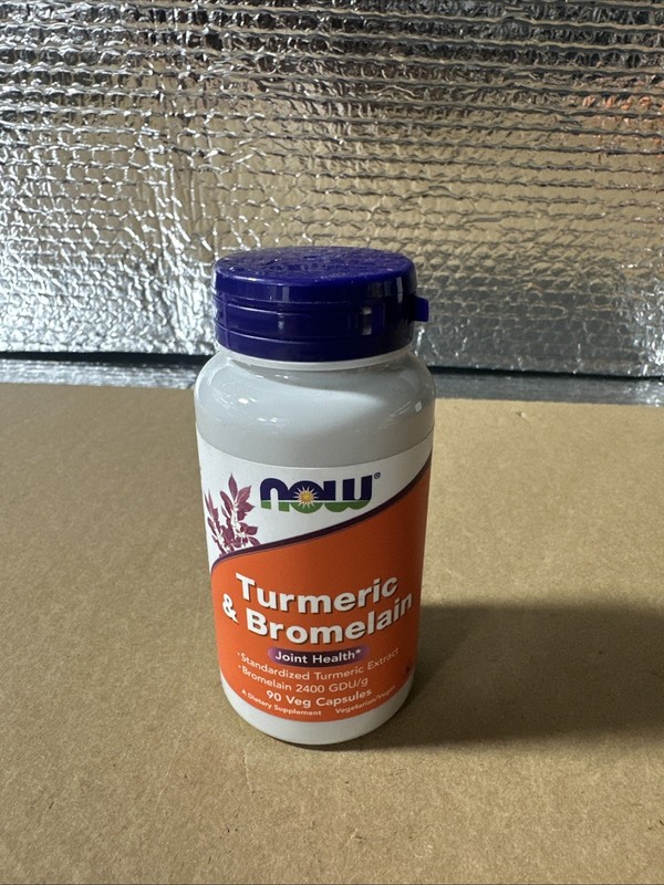 NOW FOODS Turmeric & Bromelain 90 Veg Capsules Exp- 02/2028