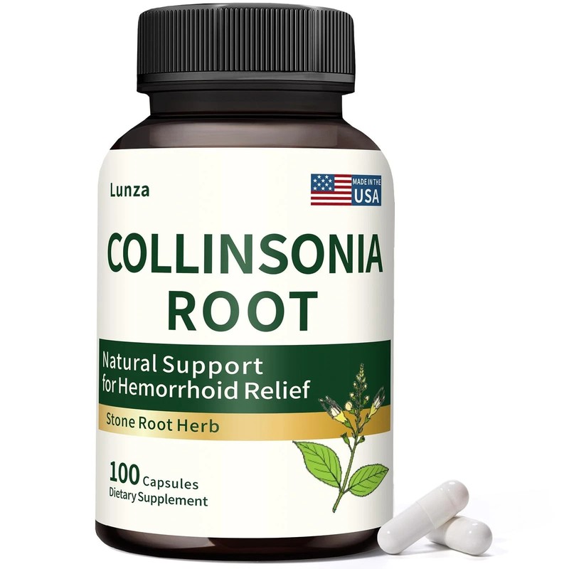 Lunza Collinsonia Root 100 Caps – Hemorrhoid Relief & Vein Health Supplement …