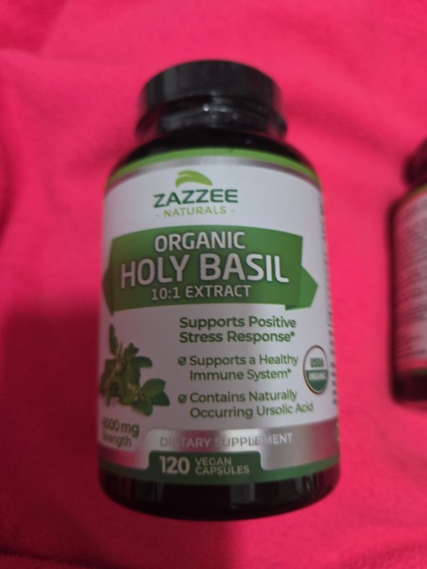 Zazzee Holy Basil, 10:1 Tulsi Extract, 6000 mg Strength 120 Caps Exp 7/27