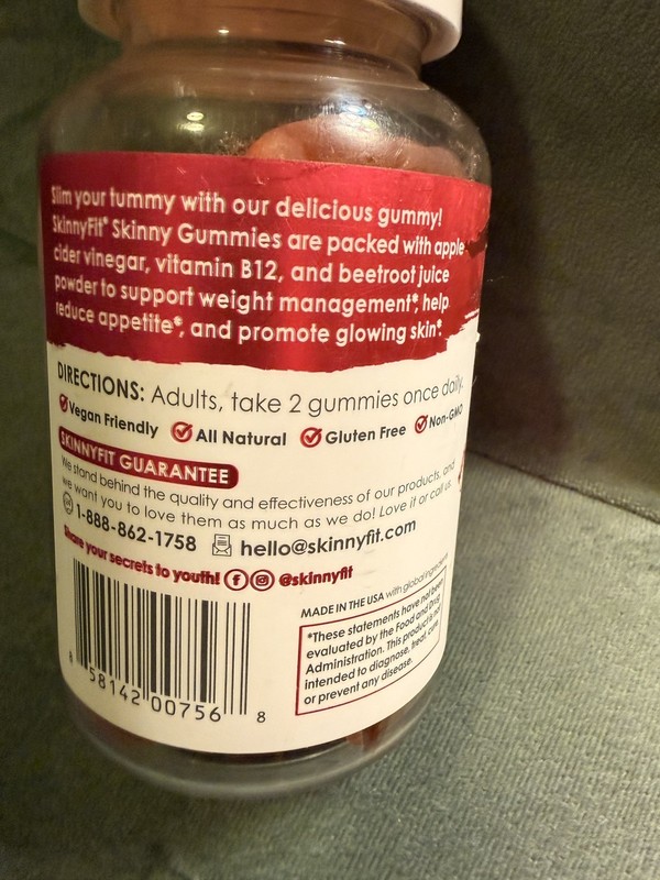 SkinnyFit Skinny Gummies Apple Cider Vinegar Tropical Berry 60 Gummies Exp 6/26 gallery