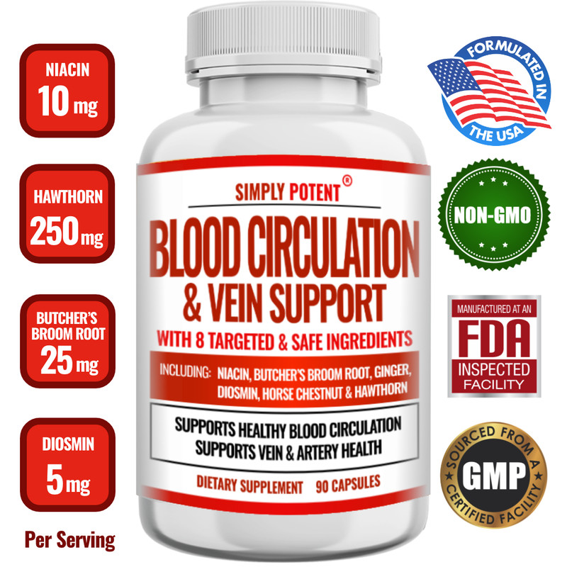 Blood Circulation Supplement Horse Chestnut Hawthorn | Leg Vein Support | 90 Cap