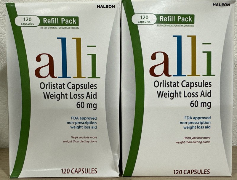 Alli Orlistat Diet Pills Refill Pack - 120 Capsules - Pack of 2 - Exp 01/2027+