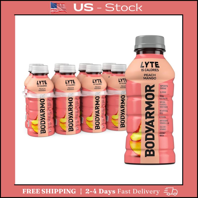 BODYARMOR LYTE Sports Drink Low-Calorie Sports Beverage, Peach Mango, 12 fl oz