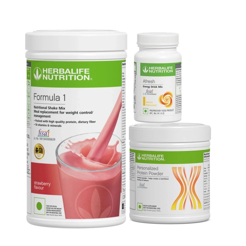 HERBALIFE COMBO SET (STRAWBERRY, PROTEIN 200GM. AFRESH) LONG EXPIRY