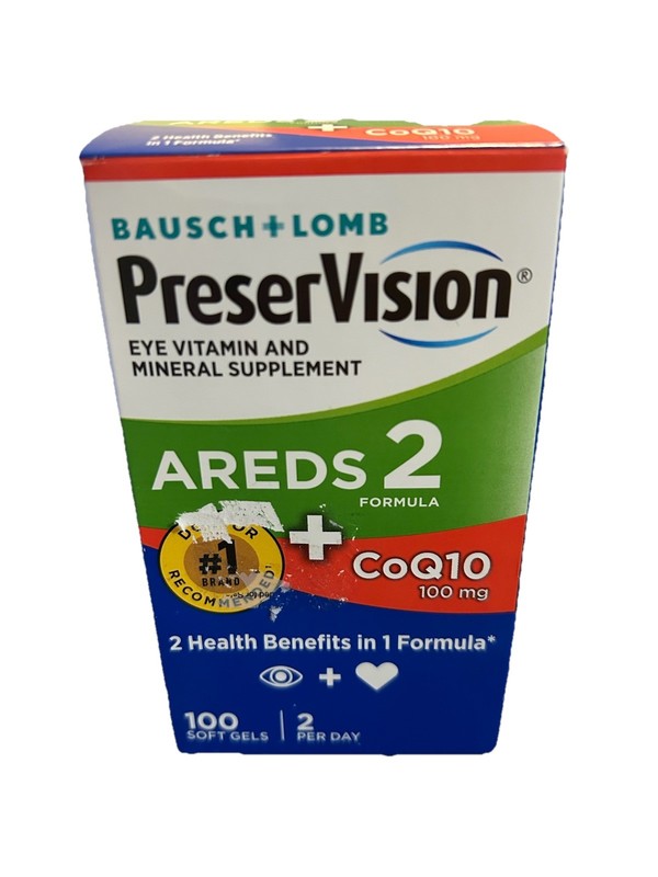 PreserVision AREDS 2 + CoQ10 Eye Vitamin Mineral Supplement 100ct Exp 4/2027 New