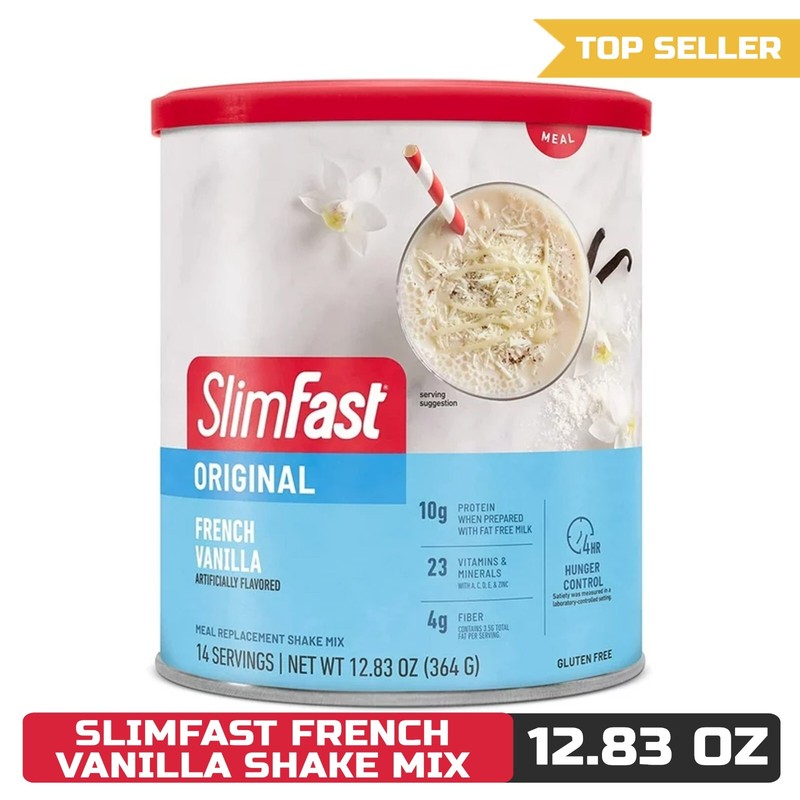 SlimFast Original Meal Replacement Shake Powder, French Vanilla, 12.83 oz