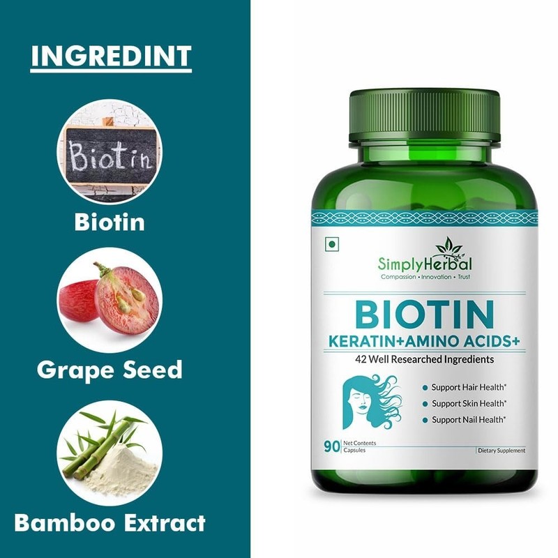 Simply Her.bal Biotin Vitamin B7 Hair Skin 90 Capsules gallery