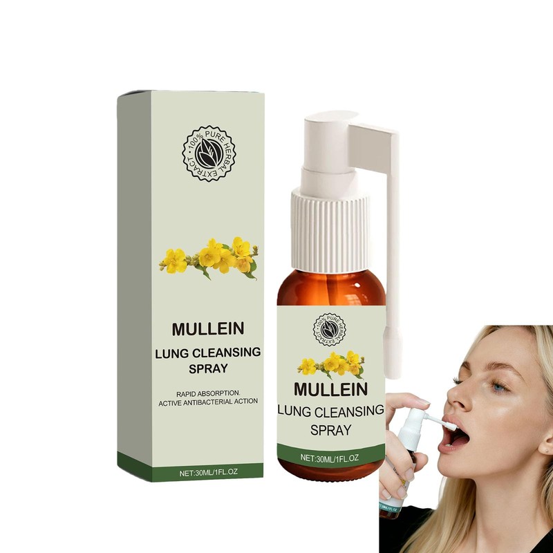 Mullein Lung Cleansing Spray,Organic Herbal Lung Cleanse Mist with Mullein Leaf
