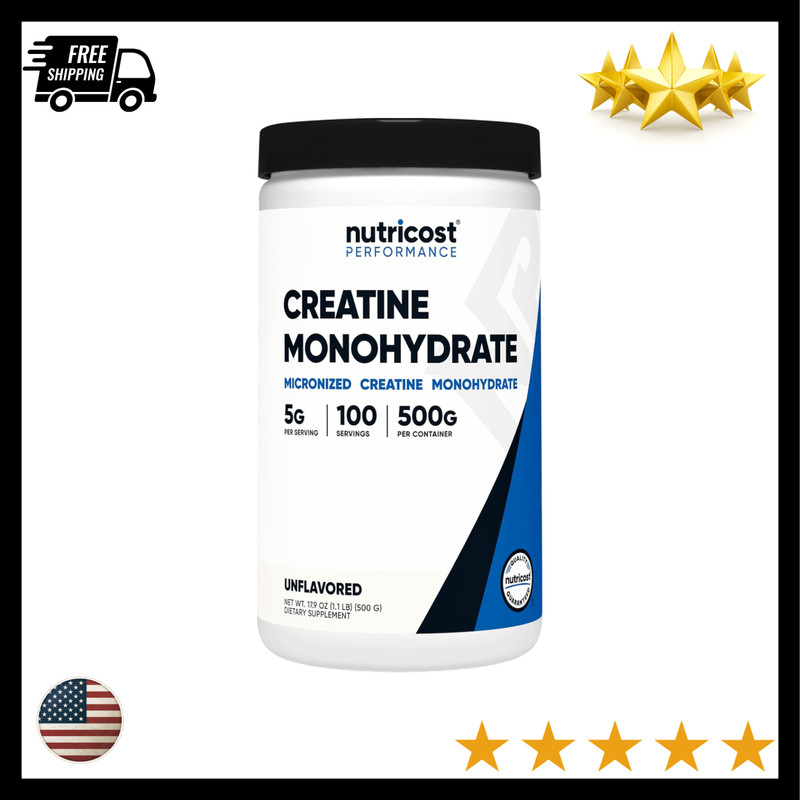 Nutricost Pure Creatine Monohydrate 500 Gram Powder