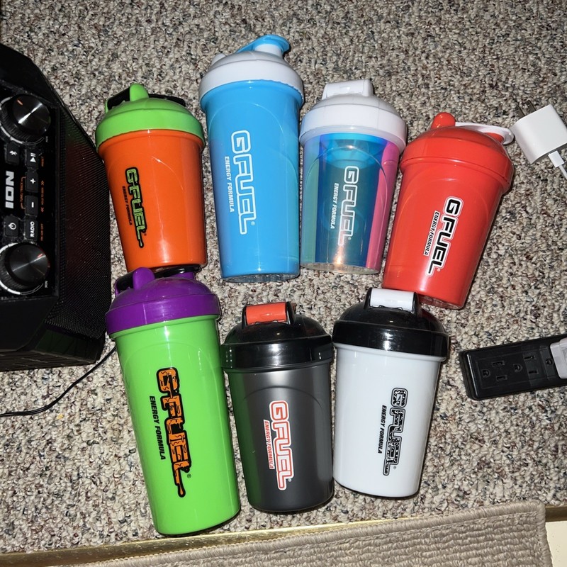Gfuel Shaker Cup LOT OF 7 | Ninja Faze Halloween Chrome Splatter gallery