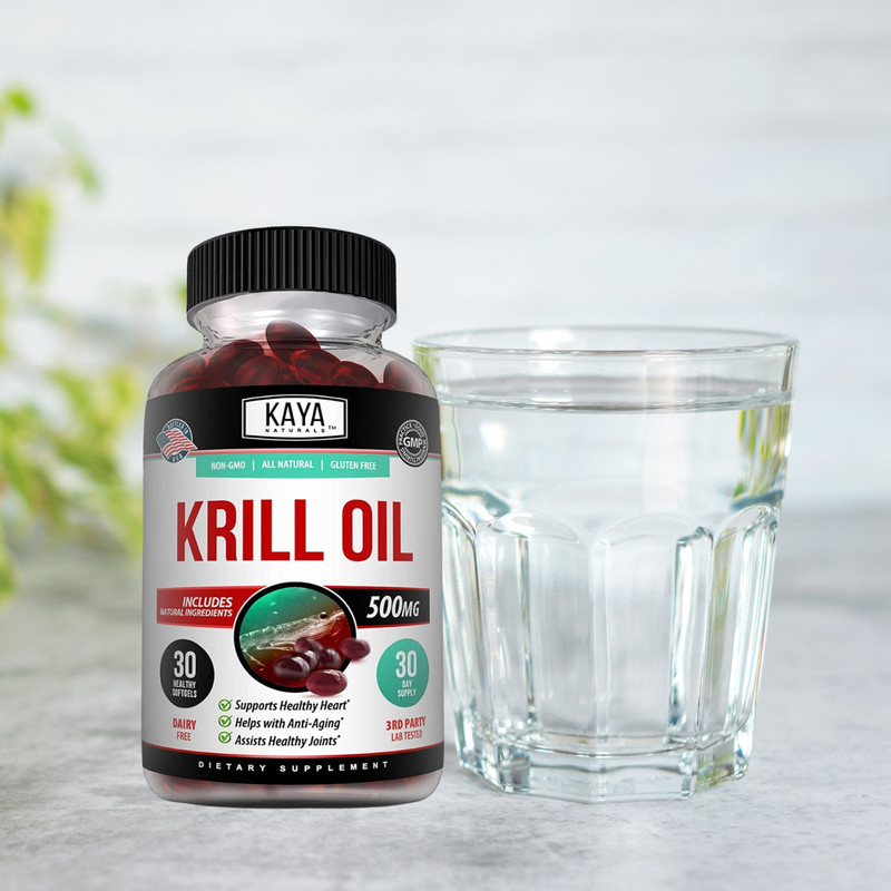Krill Oil 500 mg With Omega-3, EPA, DHA, and Astaxanthin Supplement gallery