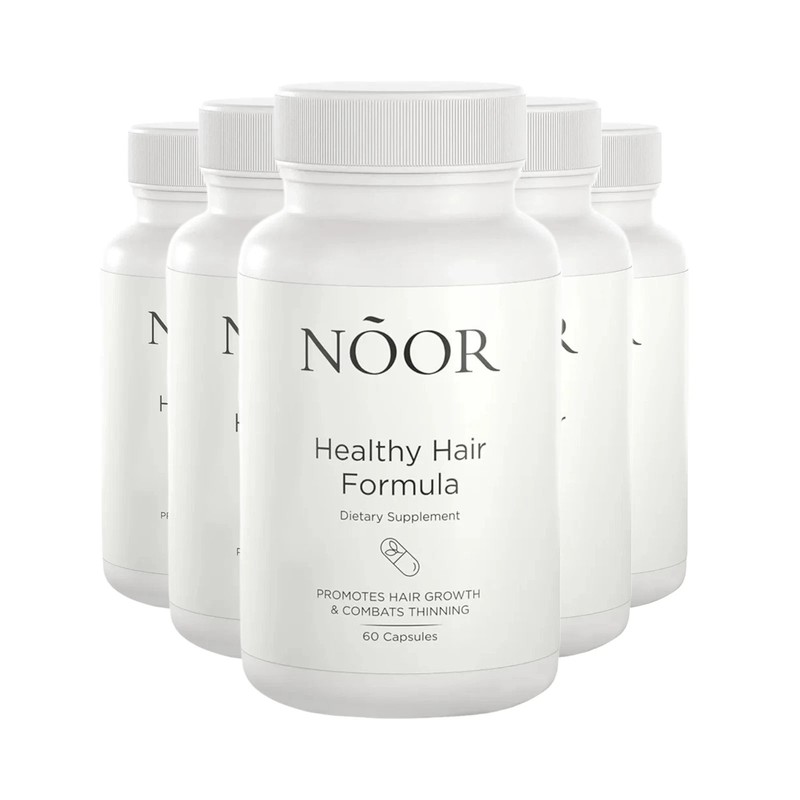 5-Pack NOOR Healthy Hair Formula – NOOR Hair Growth Support Capsules – 300Caps
