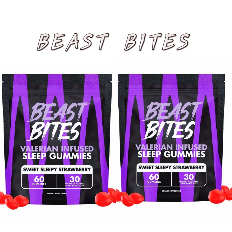 3 Bag Valerian Infused Sleep and Nighttime Recovery Gummies – Beast Bites
