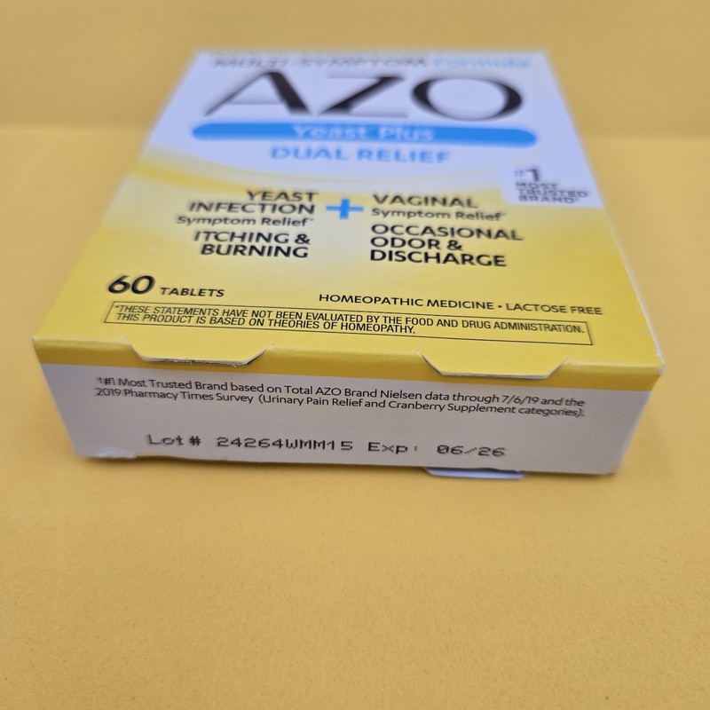 AZO Yeast Plus Dual Relief Yeast Infection Vaginal Symptom Relief 60 Ct gallery