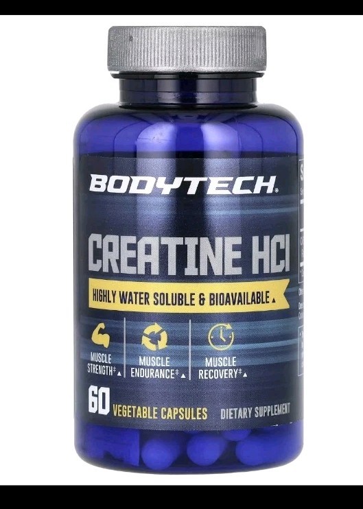 BodyTech, Creatine HCl, 750 mg, 60 Vegetable Capsules