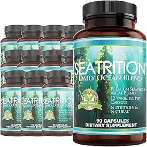 Seatrition 12 Seaweed Blend 550mg Thyroid 1 Year supply Sea Moss Immune Support
