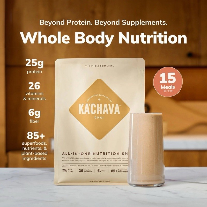 New Kachava All-in-One Powder Protein Nutrition Shake-CHAI-15.3 oz-2/28/27