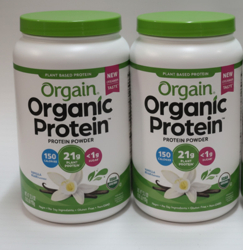1/27+ Lot Of 2 Orgain Organic Plant Based Protein Powder – 32.4 oz Vanilla Bean