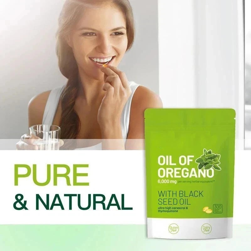 Oil of Oregano 300 Softgels with Black Seed Oil - 6000mg Oregano Oil NEW gallery