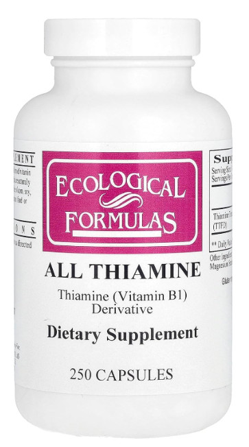 Ecological Formulas Allithiamine 50 mg Vitamin B1 250 Capsules Dietary Supple…