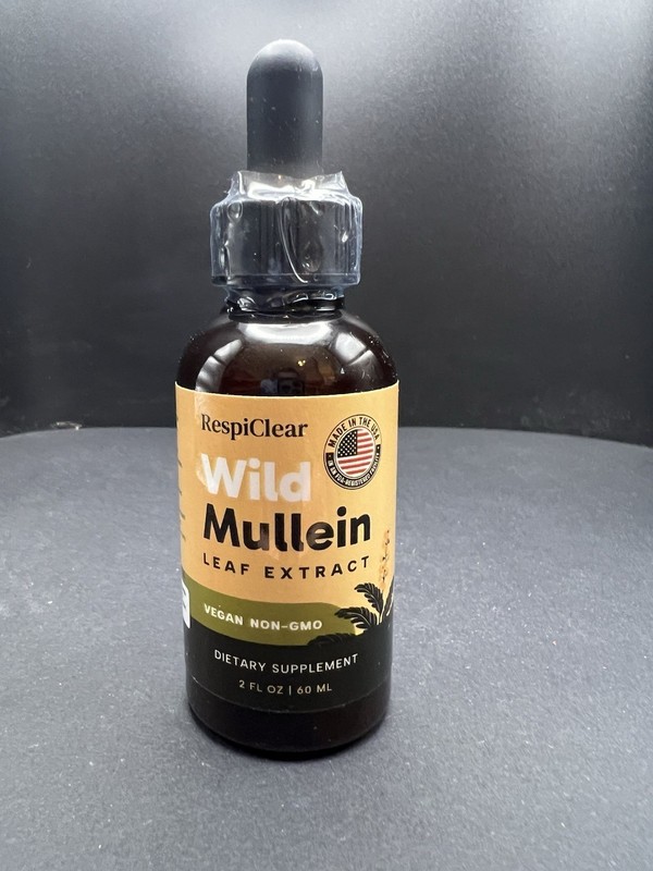 RespiClear Wild Mullein Leaf Extract Liquid Drops Vegan Non-GMO Lemon 2 fl oz