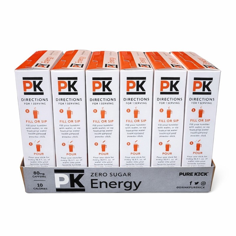 PURE KICK PK Energy Blood Orange Drink Mix 6 Boxes 36 Sticks Zero Sugar 80mg gallery