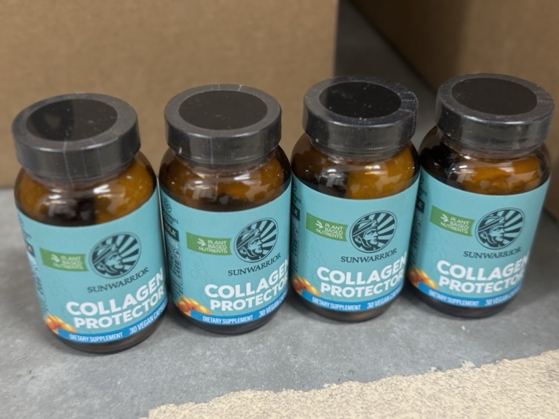 4x Lot Of Sunwarrior Collagen Protector 30 Vegan Capsules Each Exp. 09/2026