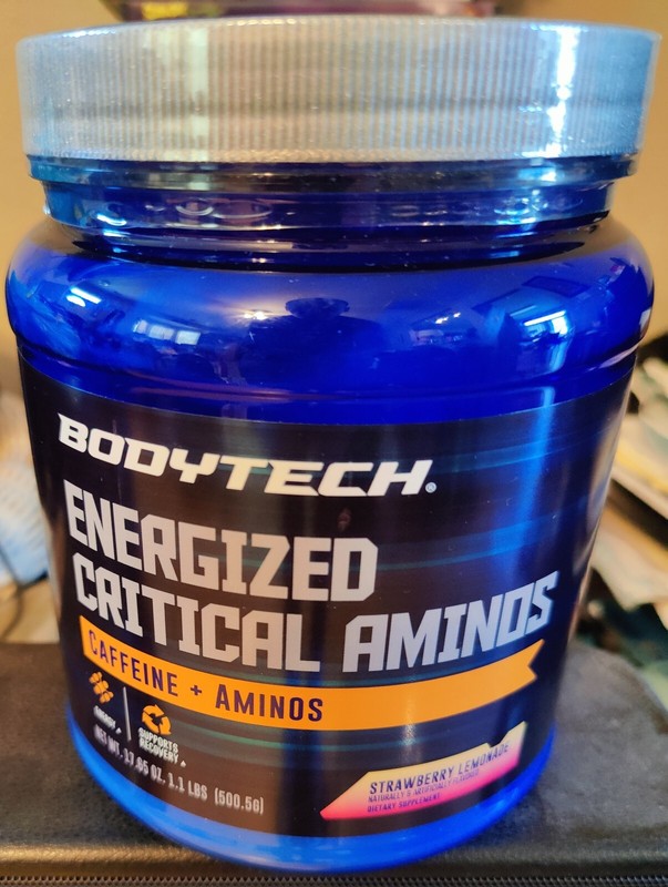 BodyTech Energized Critical Aminos Powder – Strawberry Lemonade (1.1 lbs./65 Svs