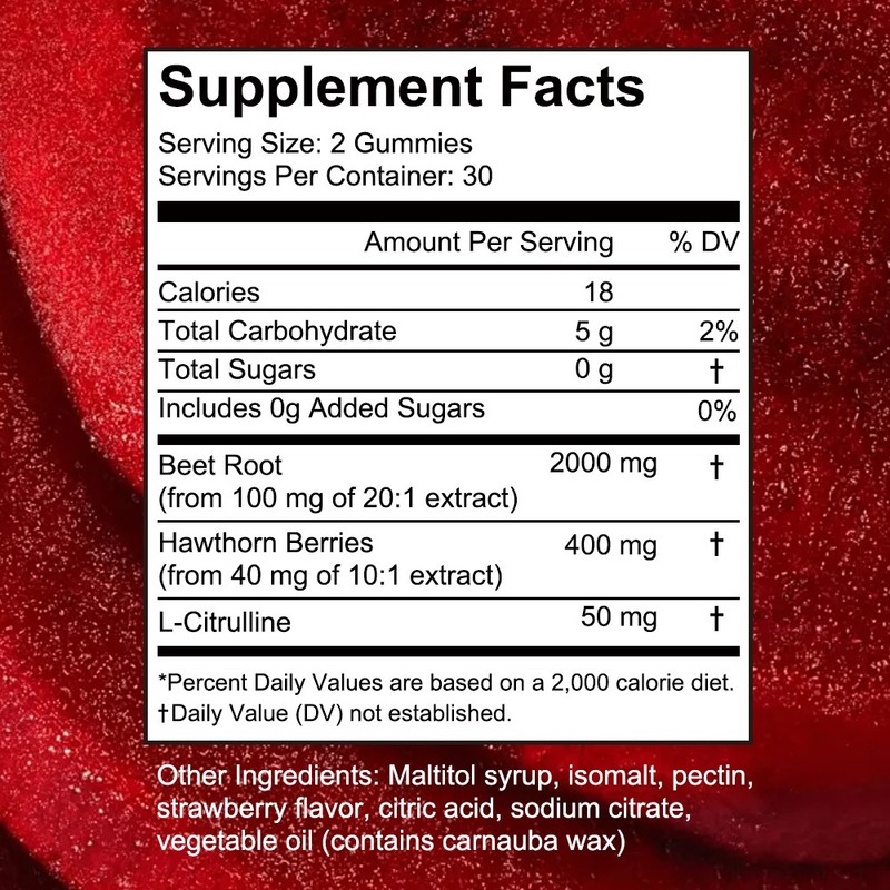 Beet Root 2000 Mg With L-Citrulline Blood Pressure Support 60 Gummies Sugar Free gallery