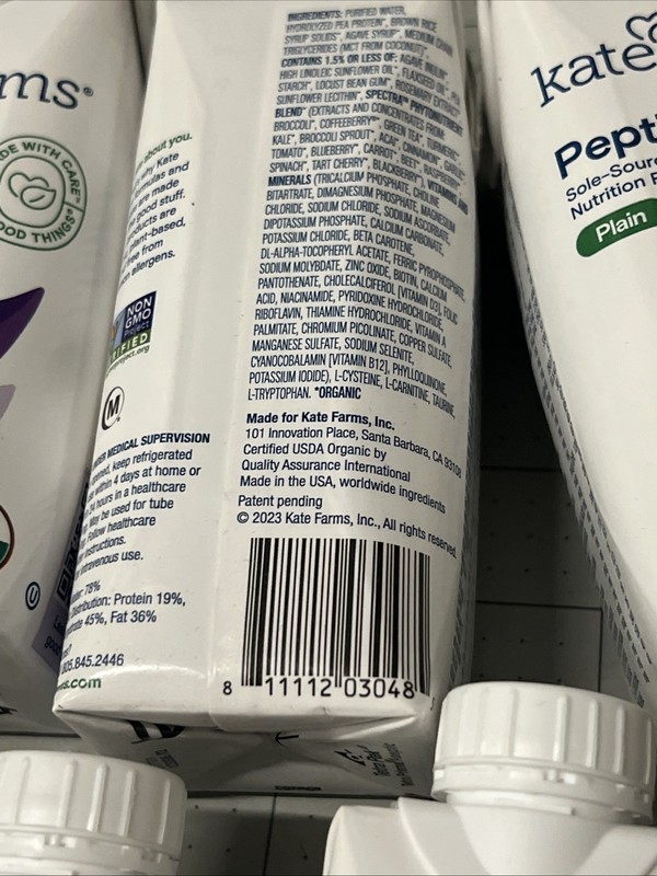 9 Cartons Kate Farms Peptide 1.0 Adult Nutrition Formula Plain gallery