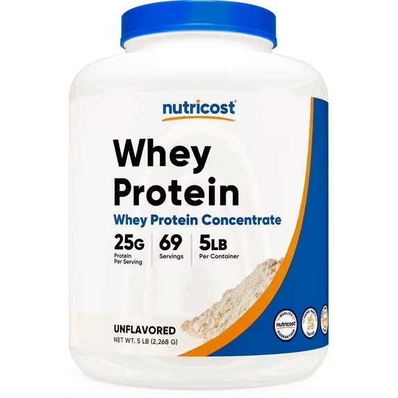 Nutricost Whey Protein Concentrate (Unflavored) 5LBS – Non-GMO Protein Powder