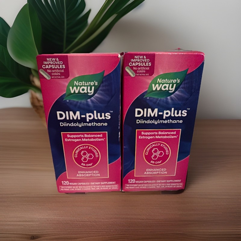 2 Pack Nature’s Way DIM-Plus DIM Diindolylmethane Supplement – 240ct *EXP 07/26*