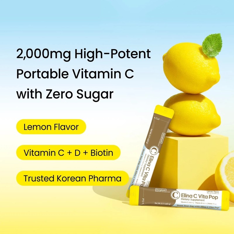 DONGKOOK Vita Pop Vitamin C 2000mg Korean High-Potency Daily Portable Zero Su... gallery