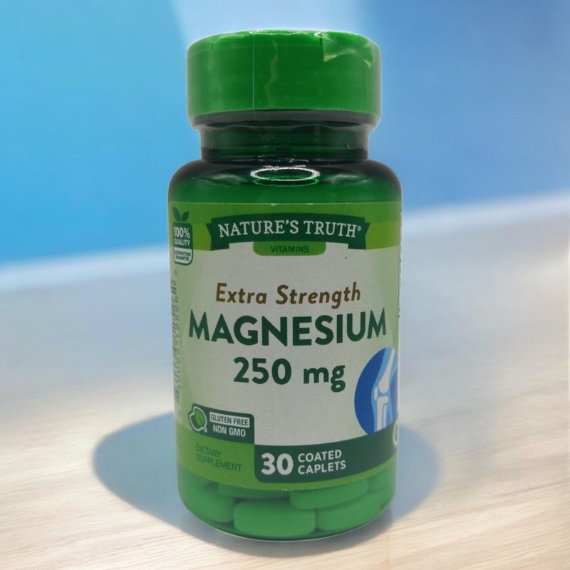 Natures Truth Magnesium Extra Strength 250mg 30 Capsules EXP 9/2026 Gluten Free
