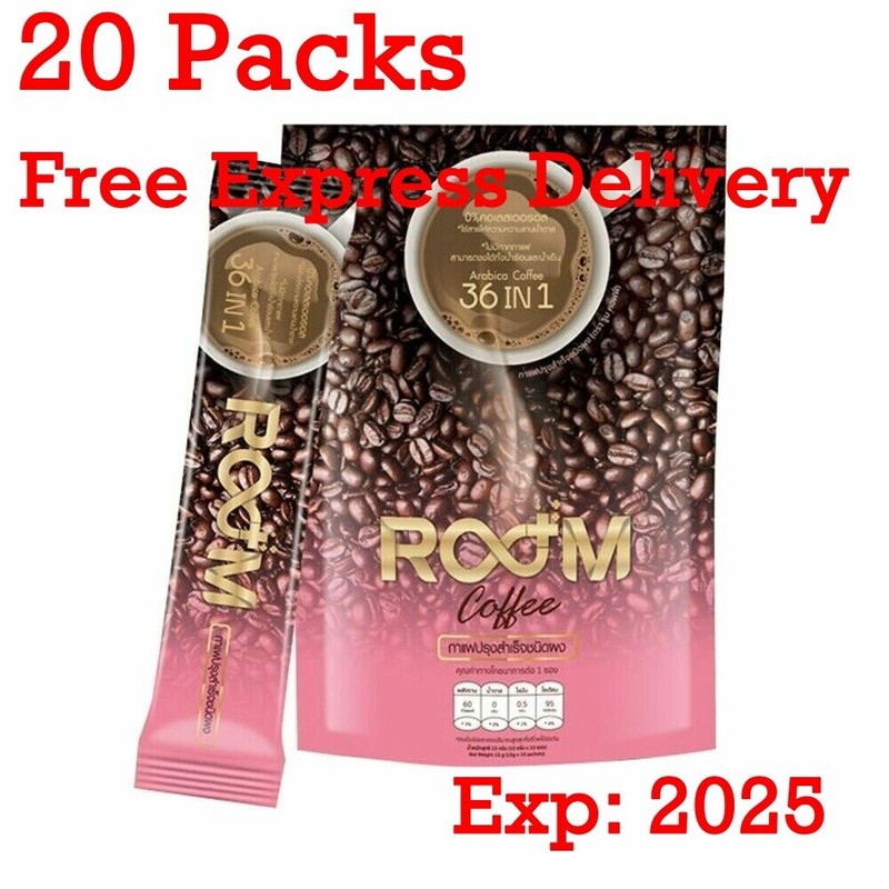 20 Room Coffee 36 in 1 Drink Weight Control Detox Boost Burn 0% Trans-fat Sugar