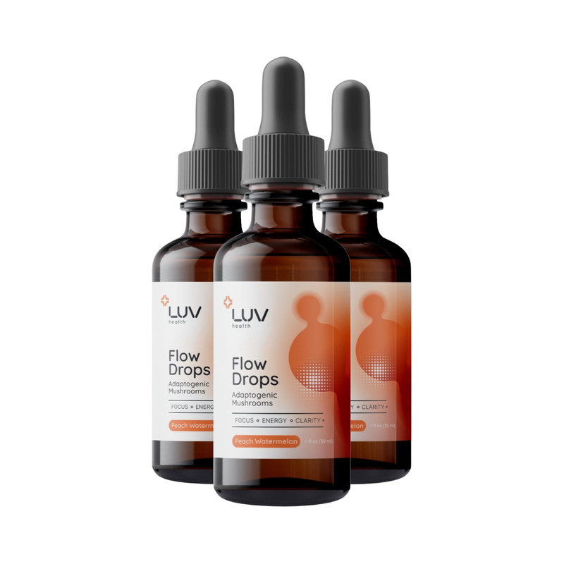 (3-Pack) LUV Health Flow Drops – Health LUV Flow Adaptogen Mushroom Blend Drops