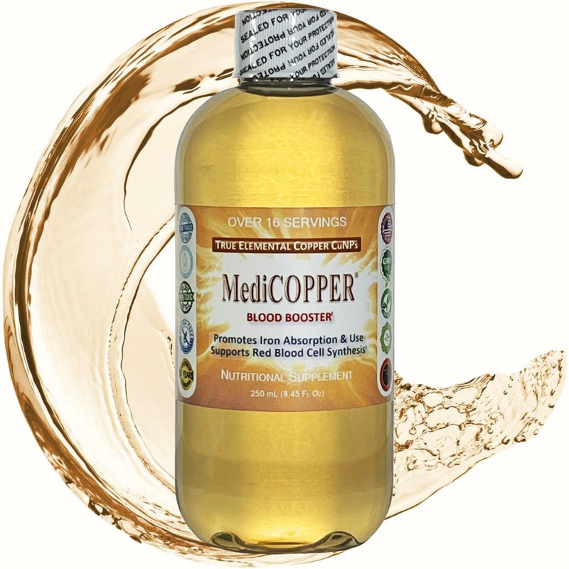 MediCOPPER® Blood Booster True Colloidal Copper CuNP Nutrient: 250 mL in Plastic